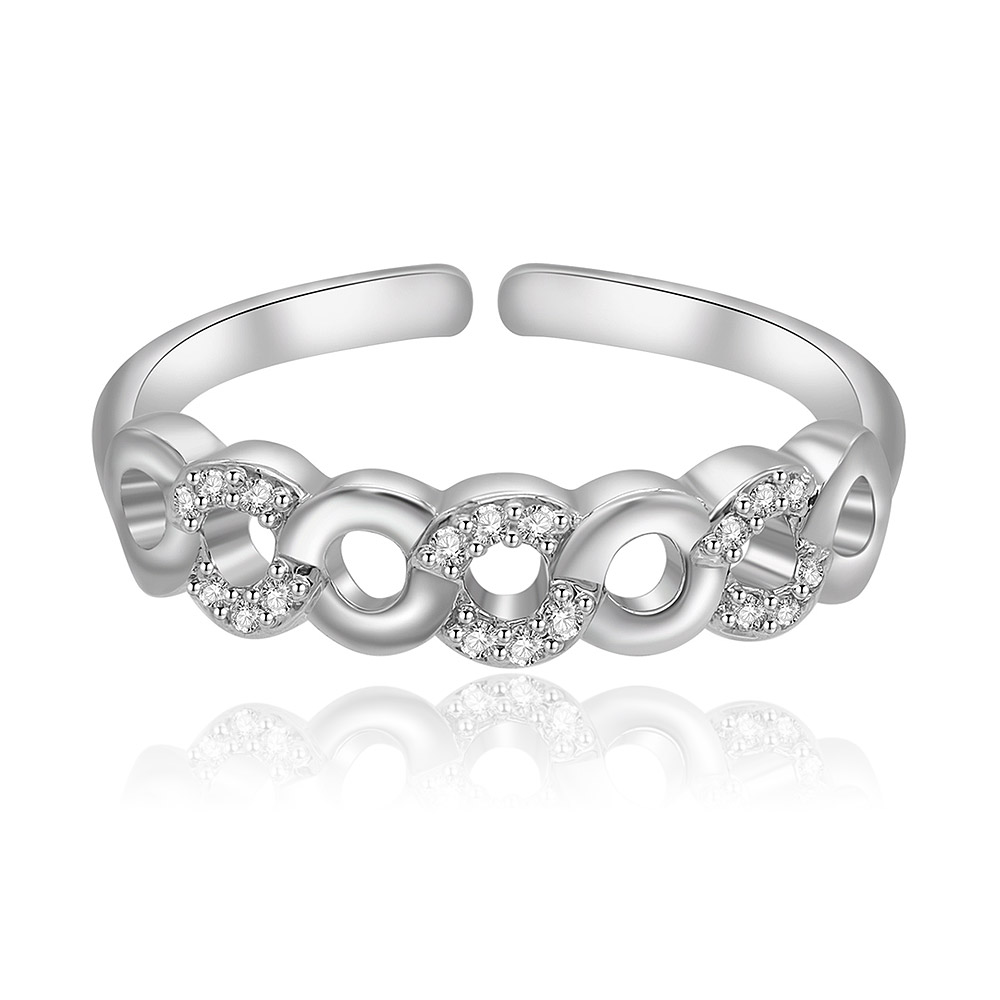 Twinkle White CZ Link Ring